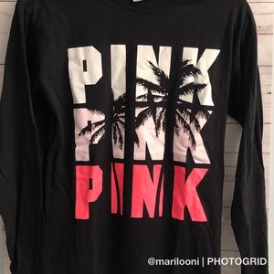PINK VS Long-sleeve T-shirt with Palm Trees